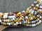 2/0 Aged Aged Turquoise Cocoa Picasso Mix Seed Beads (21" Strand)